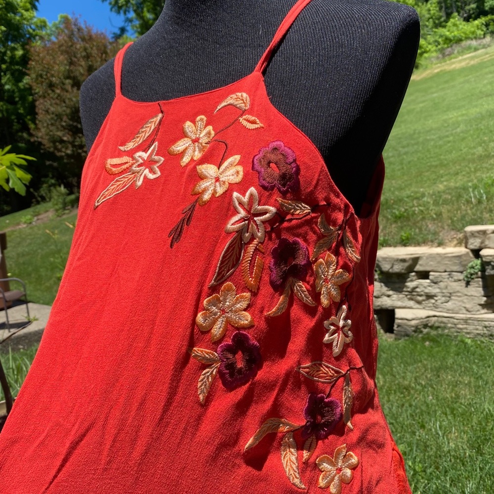 Free People Orange Floral Dress